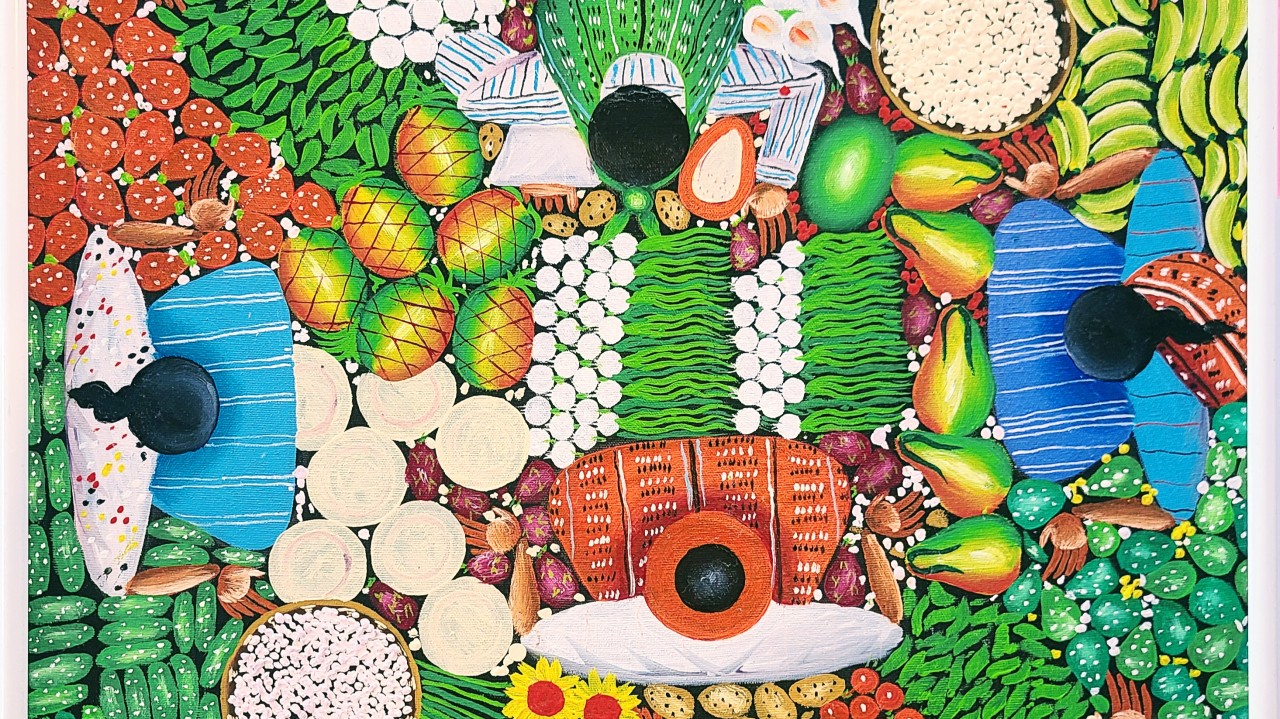 A market in Chichicastenango, Guatemala, from a painting bought by one of the authors