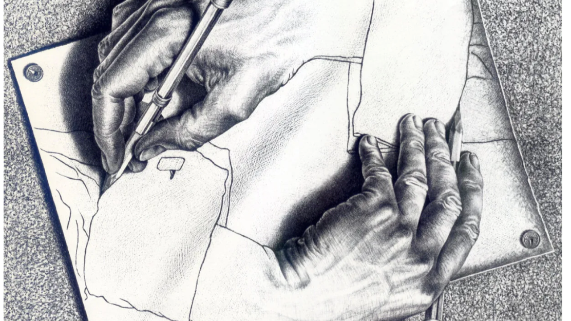 M.C. Escher's drawing hands, drawing hands